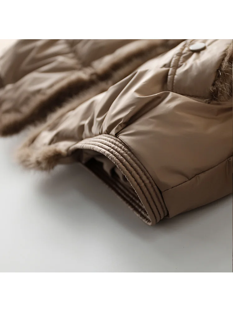 Winter Women Real Fox Fur Collar 90% White Duck Down Jacket Ladies Warm Puffer Coat Female Vintage Button Thick Parkas