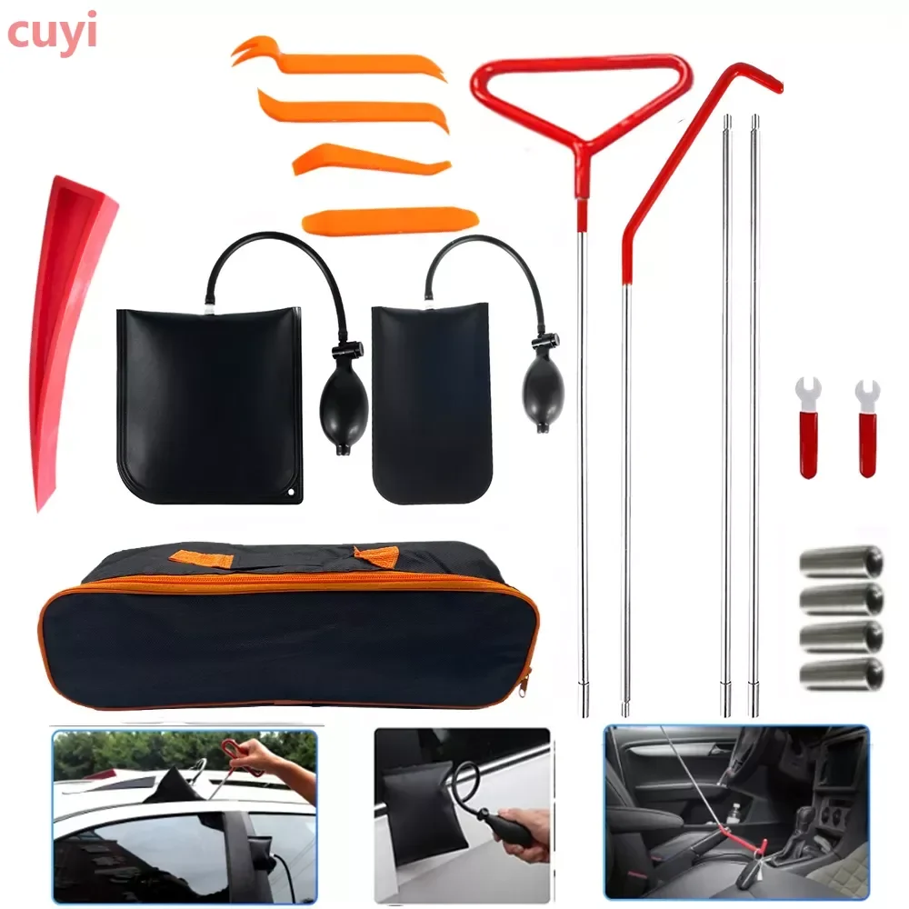 

Car Tool Car Window Door Key Anti Lost Kit Inflatable Air Pump Air Wedge Non Marring Wedge with Long Reach Grabber for Car Truck