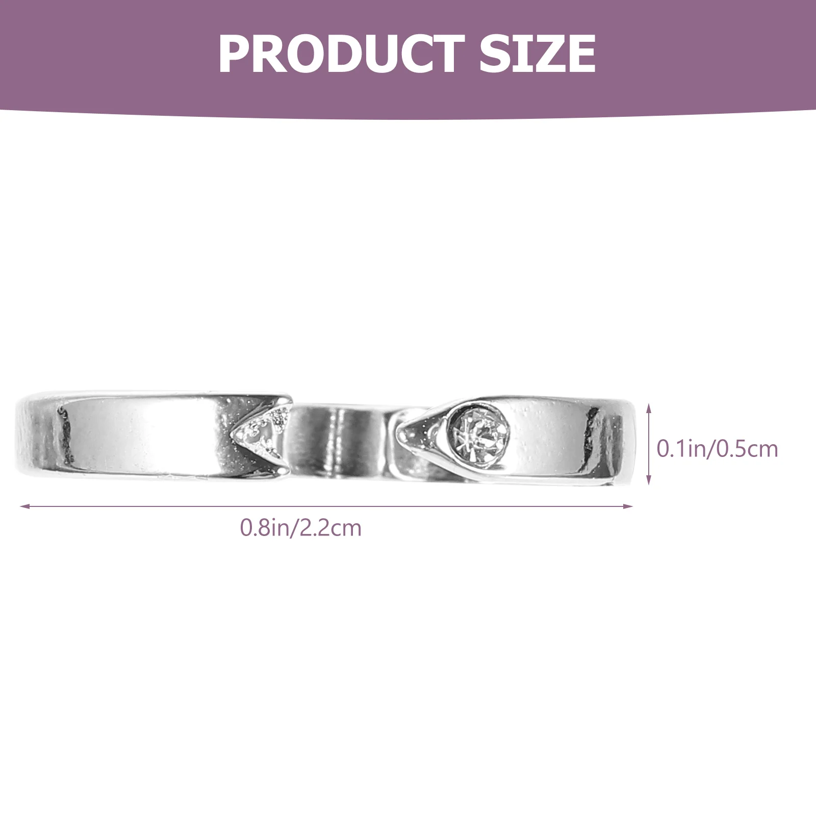4 Pcs Magnetic Ring Decorative Rings Portable Fashion Unisex Rhinestones Healthy Jewelry Men and Women