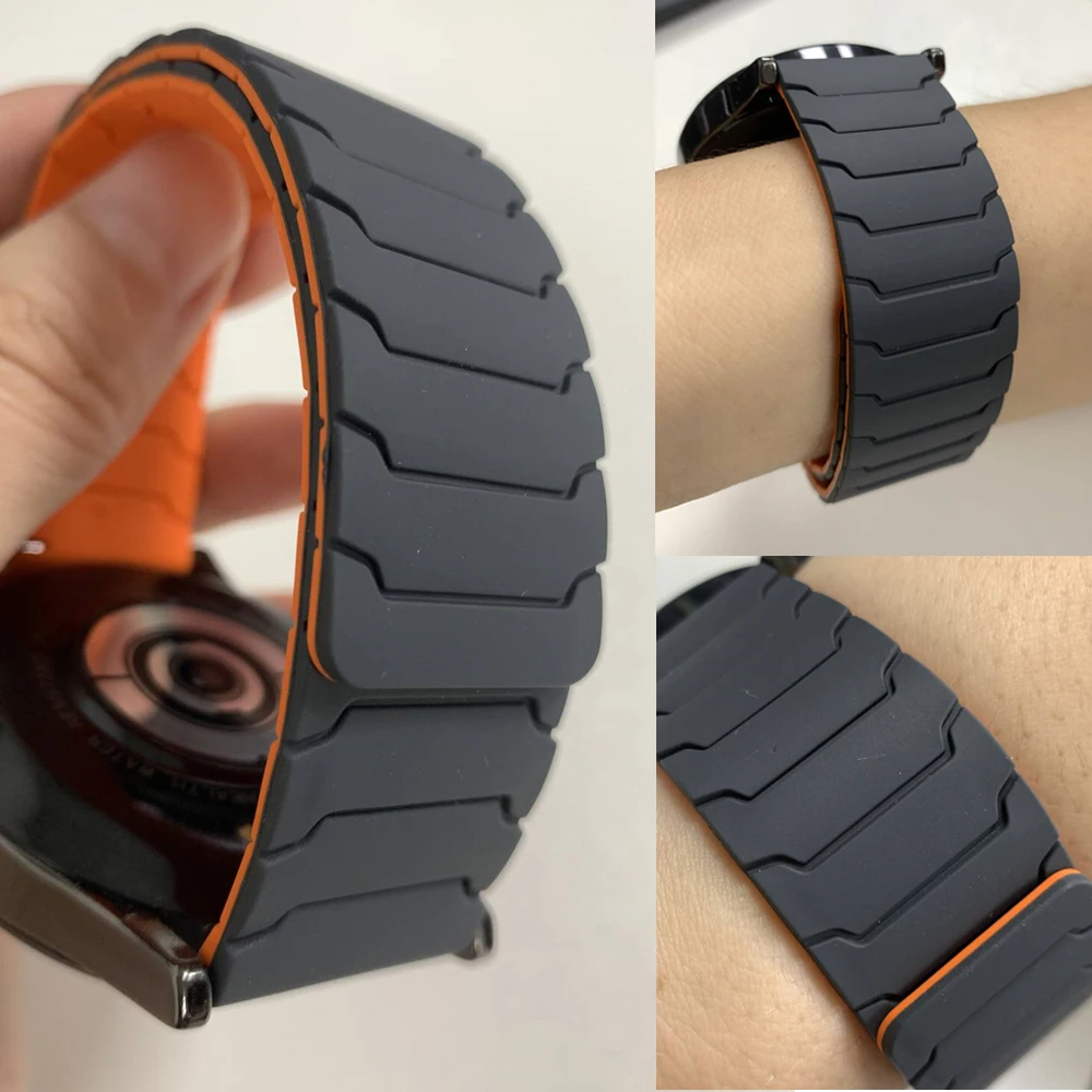Magnetic Loop Silicone Strap, 20mm/22mm Watchband Replacement