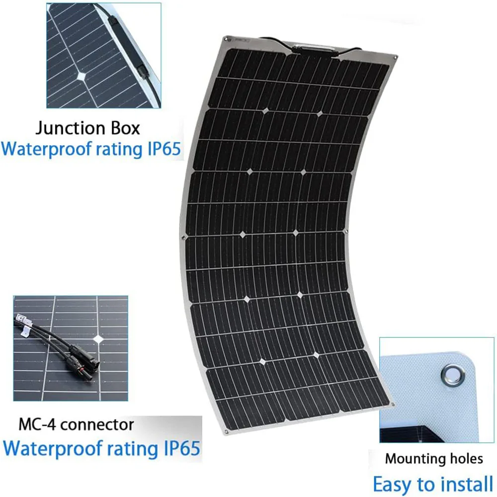 BOGUANG ETFE 또는 PET 유연한 태양 전지 패널 전원, 12V 배터리 자동차, RV 요트, 골프 카트 등 충전, 50W, 80W, 100W, 120W, 150W
