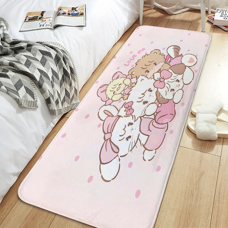 

Carpet Kids Room Cartoon Pink Dogs Lovely Children's Bedroom Living Room Veranda Floor Mat Bathroom Rug Modern Home Decoration