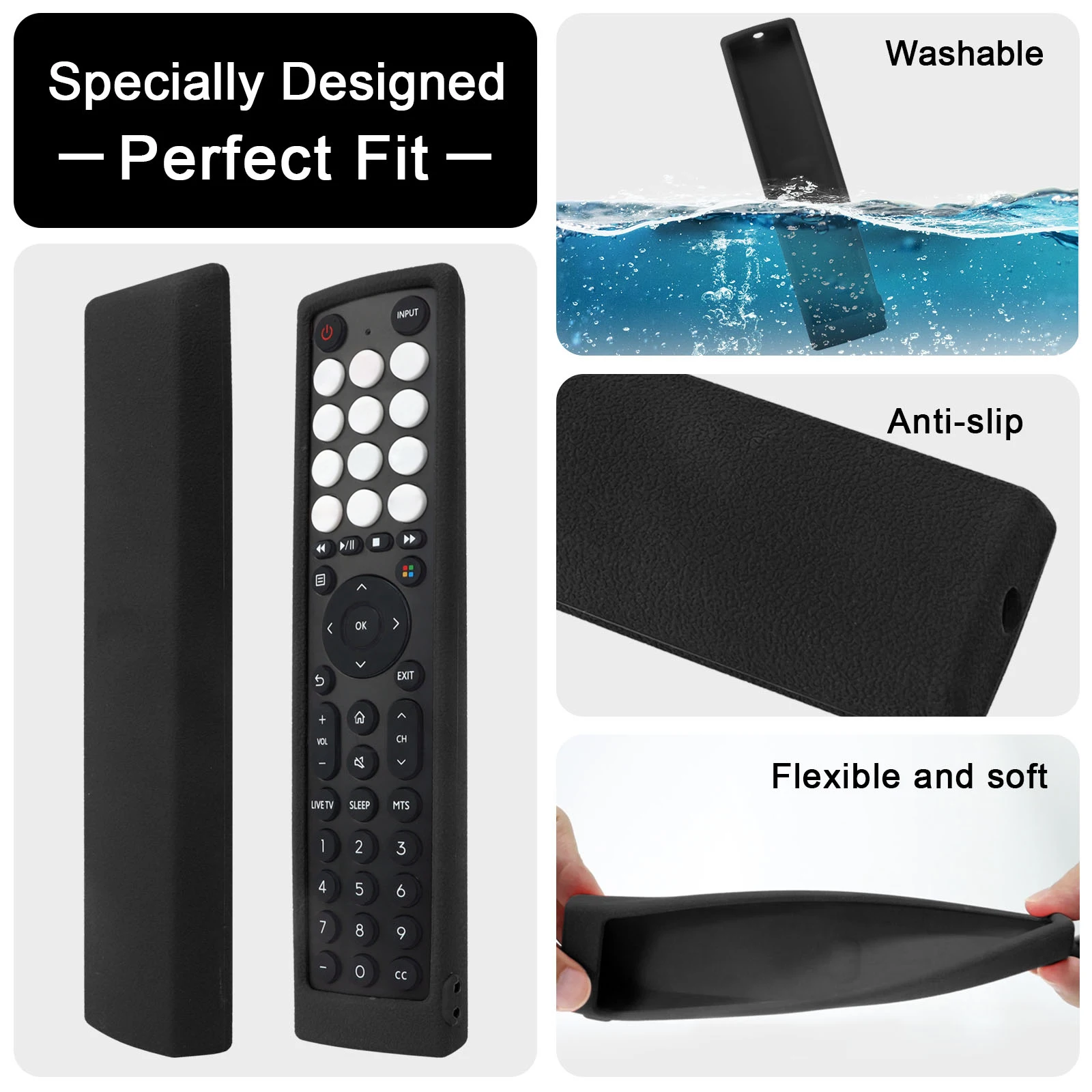 Enhanced Silicone Anti-Slip Protective Remote Control Case