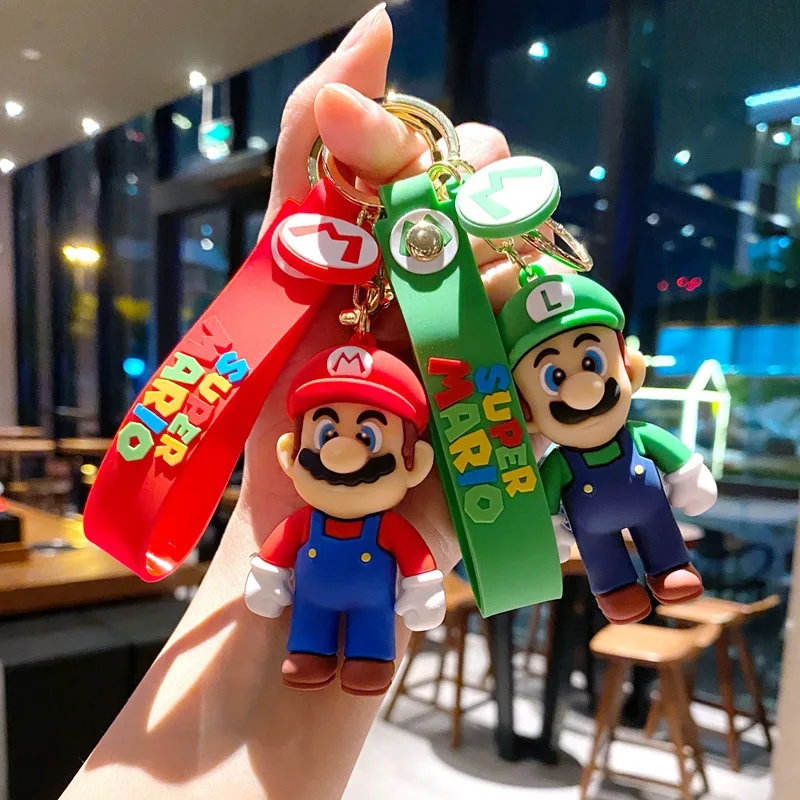 

15 Styles Stitch Disney Super Mariod Keychain Mariod Bros Luigi Toad Action Figure Model PVC Cartoon Bag Doll Pendant Toys Gift