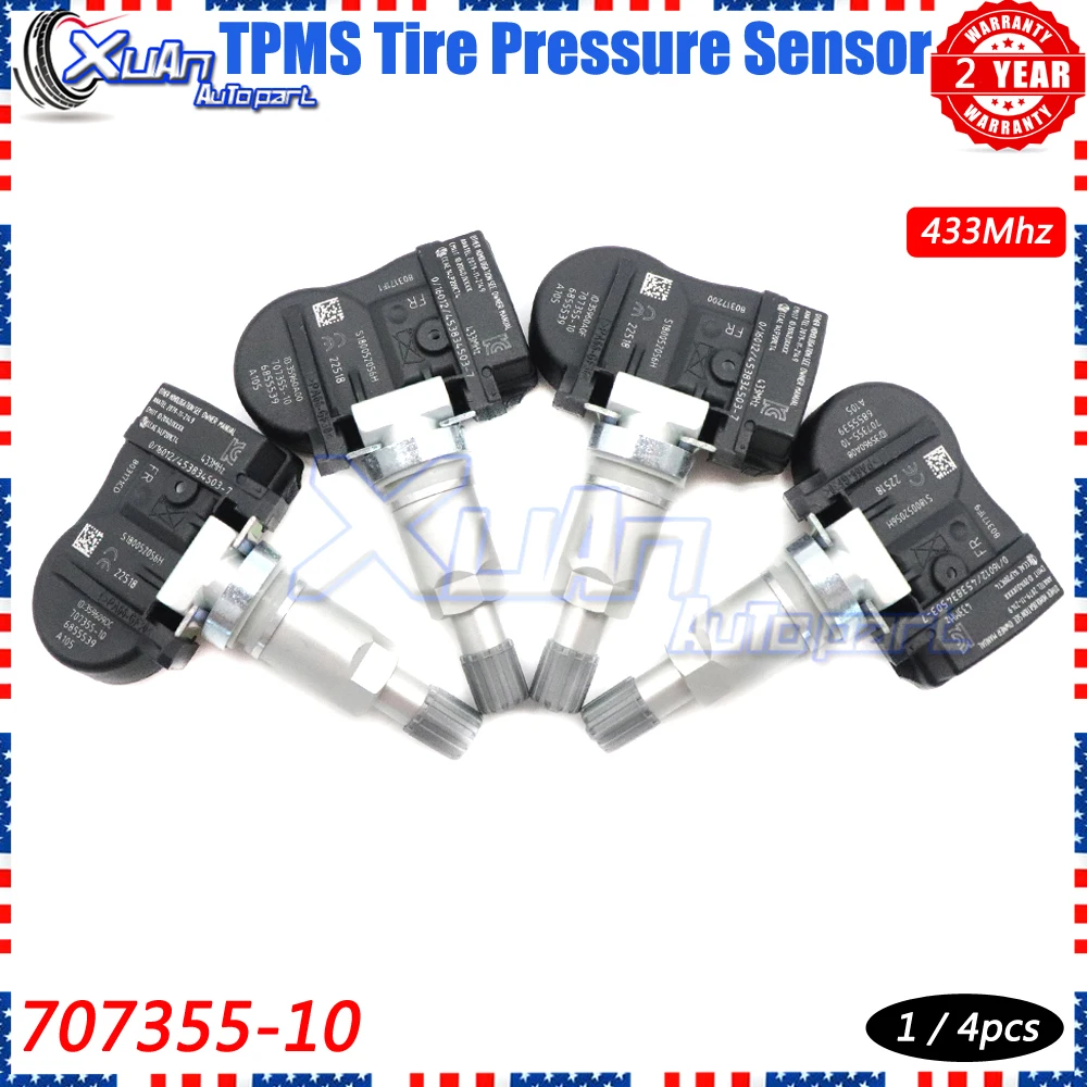 

XUAN Tire Pressure Monitor Sensor TPMS Sensor 707355-10 For BMW 1 2 3 4 i3 i8 X1 X2 X5 X6 MINI F20 F21 F22 F23 LCI F87 M2 433Mhz