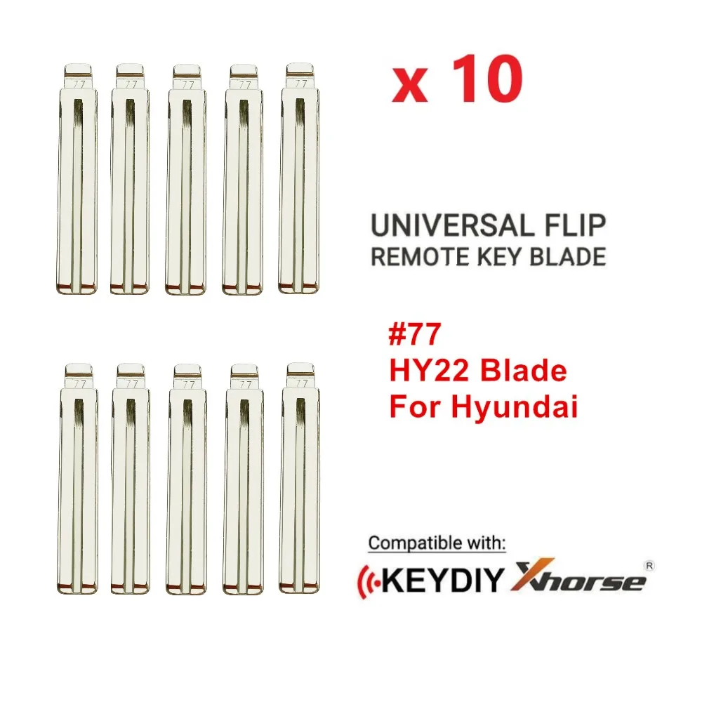 10pcs Metal Blank #77 HY22 TOY48 Uncut Flip KD VVDI Remote Key Blade for Toyota REIZ Hyundai IX35 Kia SORANTO K5 10pcs 77 blade uncut metal blank car key for kd x2 kd900 vvdi remote blade lishi toy48 for hyundai ix35lexus toyota new subaru