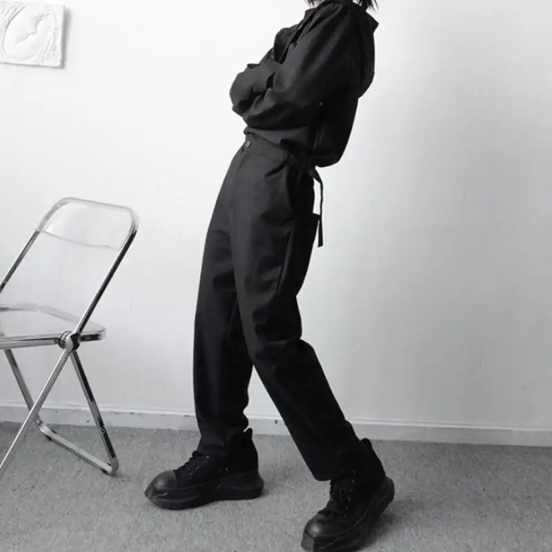2022 New Men's Jumpsuit Spring And Autumn New Urban Youth College Style Fashion Popular Leisure Loose Large Size Hooded Pants