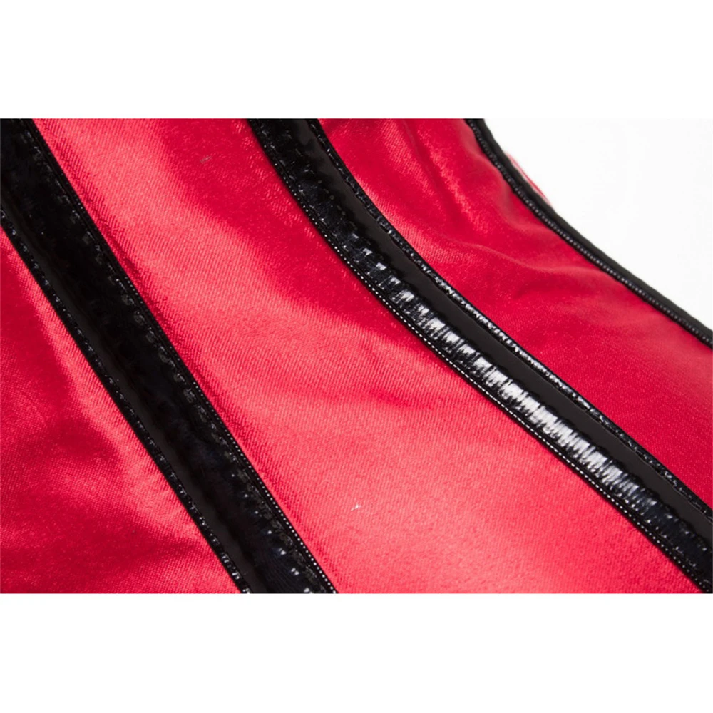 Steampunk Waist Trainer Underbust Corset Black Red Zipper Waist Cincher Bustiers Top Gothic Sexy Lingerie Slimming Belt