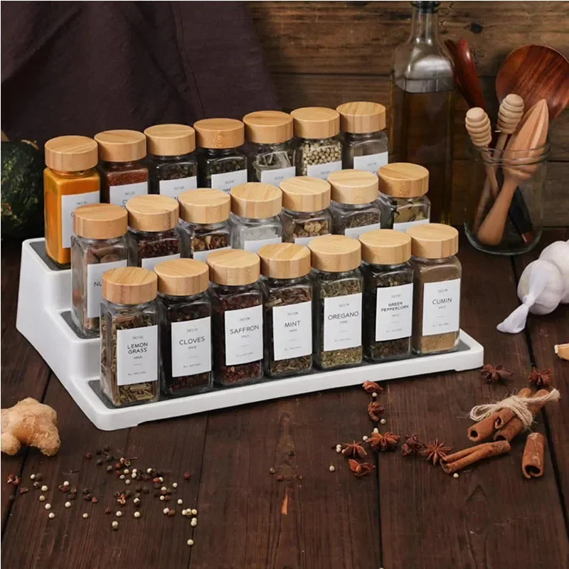 6Pcs Square/Round Seasoning Jar Sealed Glass Jars Outdoor Camping Barbecue Seasoning Bottles Pepper Bottle Kithchen Accessories 5