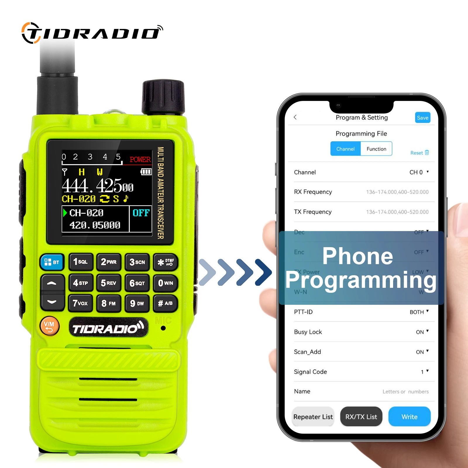 

TIDRADIO TD H3 Walkie Talkie Phone APP Wireless Programming RadioType-C Charging Portable Dual PTT Air Band Communicator Device