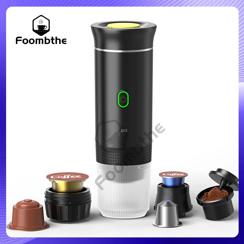 Espresso coffee maker Wireless Electric Portable Espresso Coffee Machine For Car Home Camping 3-in-1 Capsule Powder Travel Maker