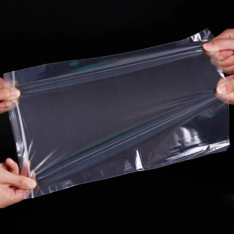 100pcs 0.12mm Transparent Long Strip Self Seal Bag Slender PE Zip Sealed Bag Plastic Slim Moisture-proof Storage Packing Bags 5