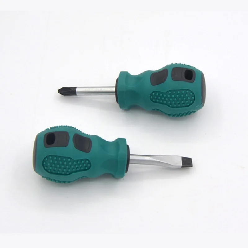 

Mini Portable Short Handle Screwdriver Rubber Handle Magnetic Cross Recessed Slotted Screwdriver Repair Hand Tools