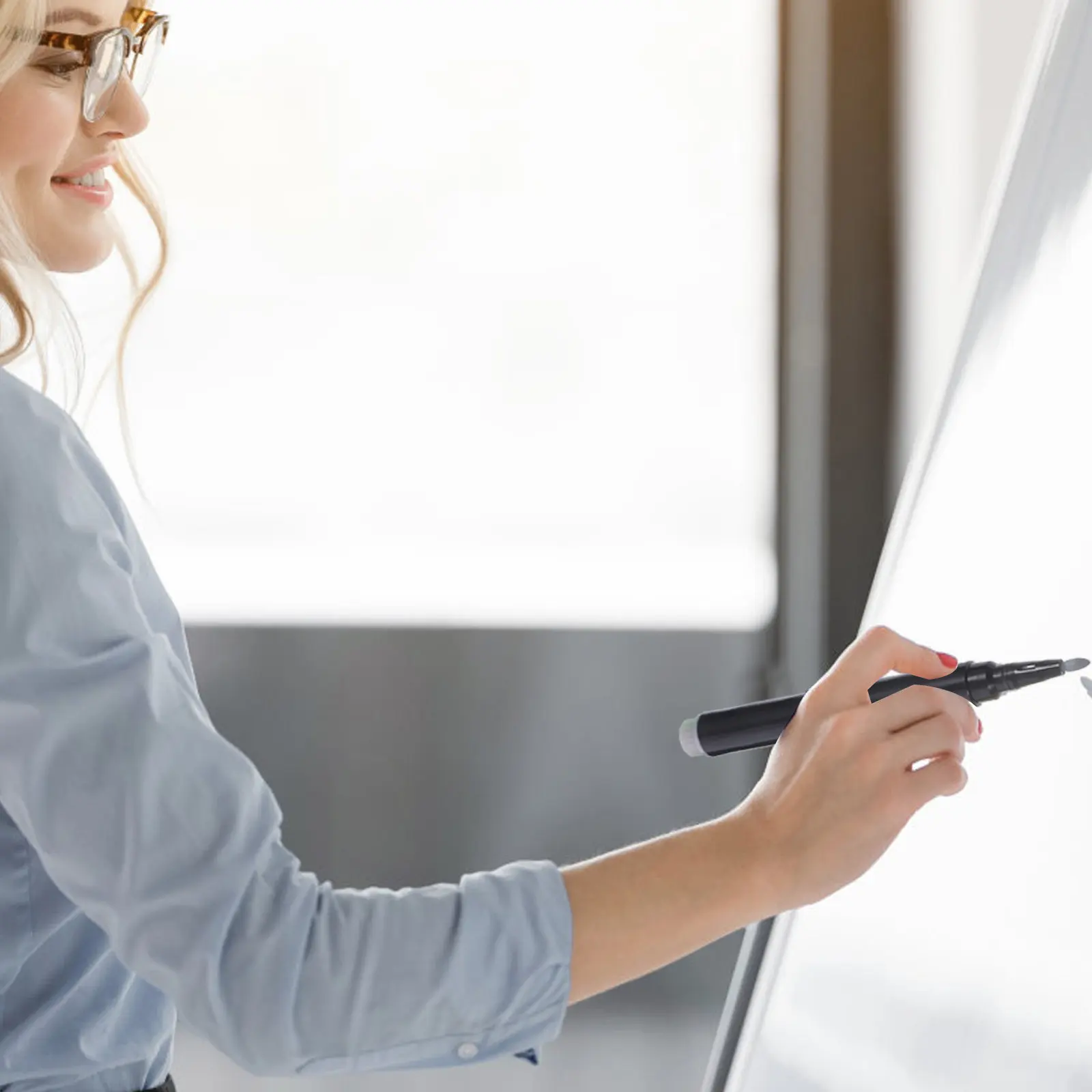 12개 액체 분필 마커 건식 지우개 보드용 마커 세척 가능한 칠판 지울 수 있는 검정색