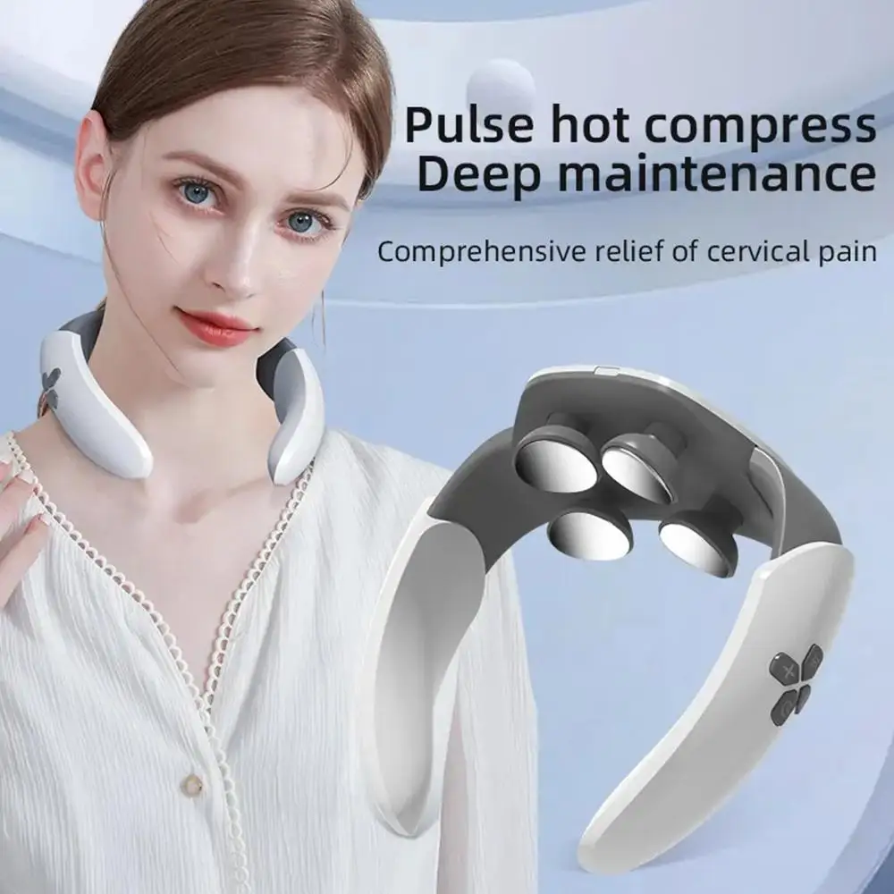 

New Pulse Neck Massager Mini 800mA Physical Therapy Function Portable Shoulder Neck Pain Relief Cervical Muscle Relaxing Massage