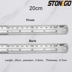 Premium High - Precision Stainless Steel Ruler Set - Double - Sided Metal Measuring Tools (20cm)