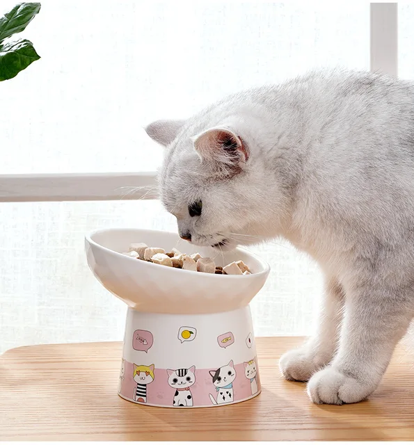Cat Ceramic Bowl Pet Food Utensils High Footed Bowl Cat Ceramic Bowl Pet Food Utensils High Footed Bowl