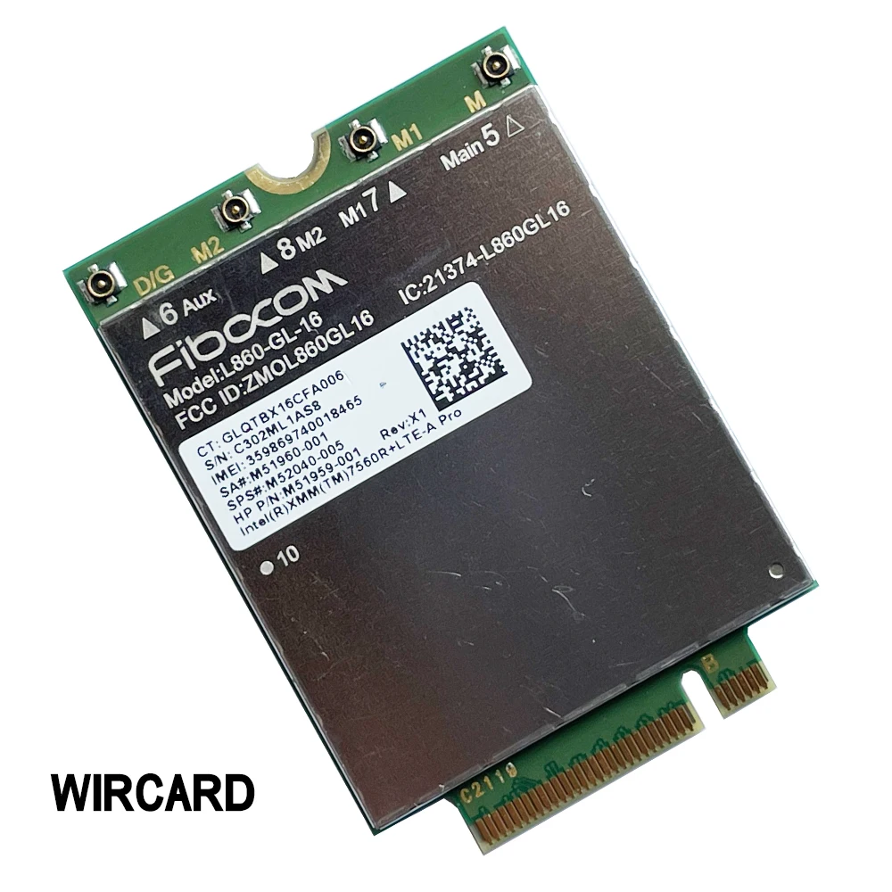 Wircard L860-GL-16 lte cat16 módulo para 4g L860-GL M52040-005 4g modem ngff m.2 para hp portátil