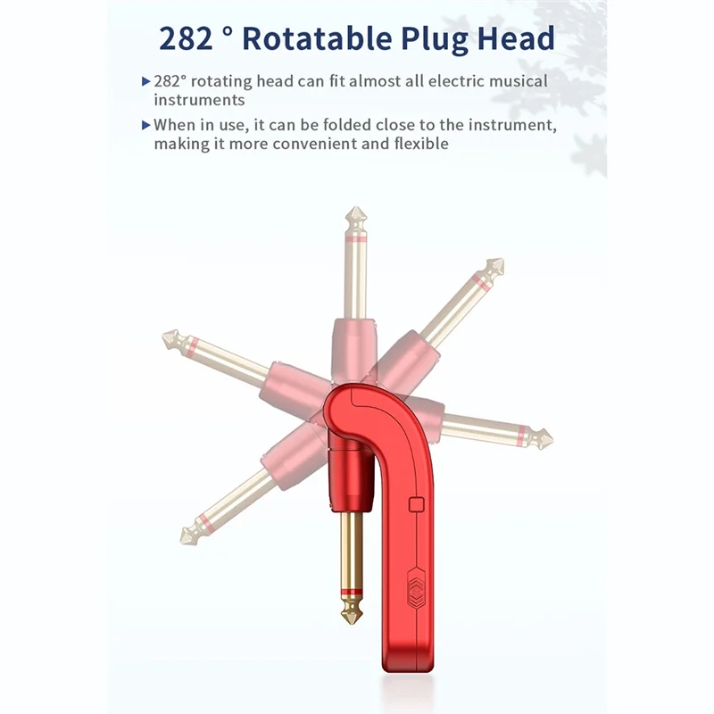 

WS-3 UHF Guitar Transmitter Receiver 4 Channels Built-In Rechargeable Wireless Guitar System for Electric Guitar Bass