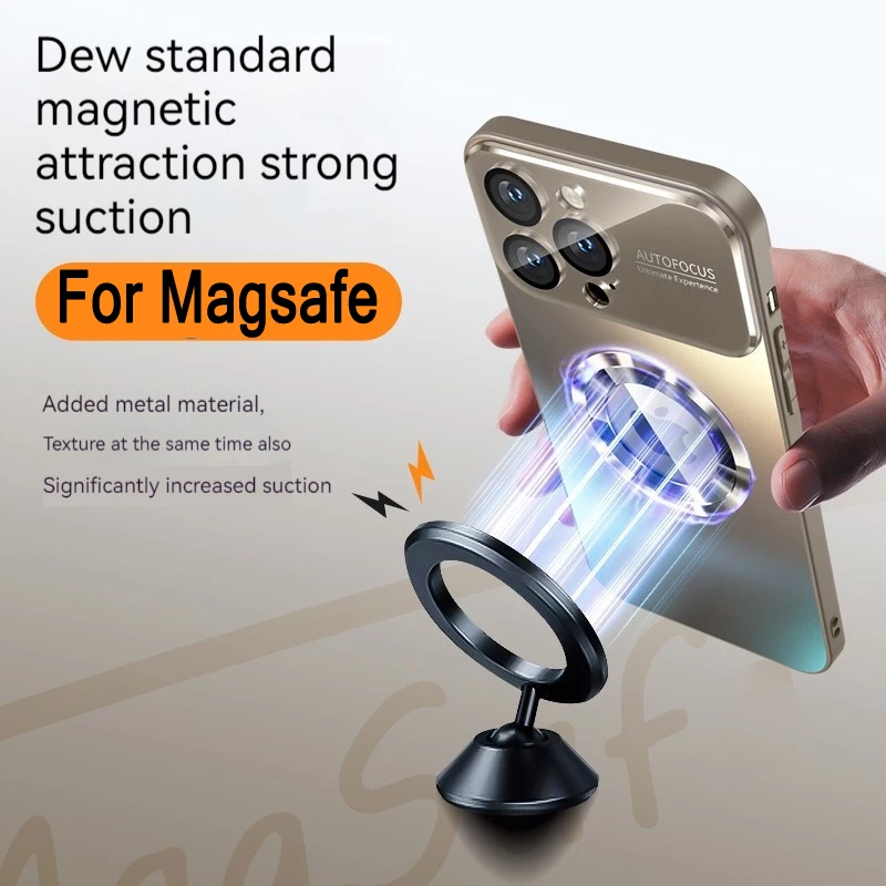 Elegant Glass Lens Protector Case with MagSafe Wireless Charging Compatibility