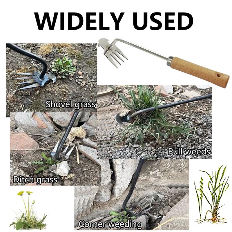 Weeding Artifact Uprooting Weeding Tool Steel Weed Puller 4 Teeth Dual  Purpose Weeder Hand Remover Tool For Garden - AliExpress