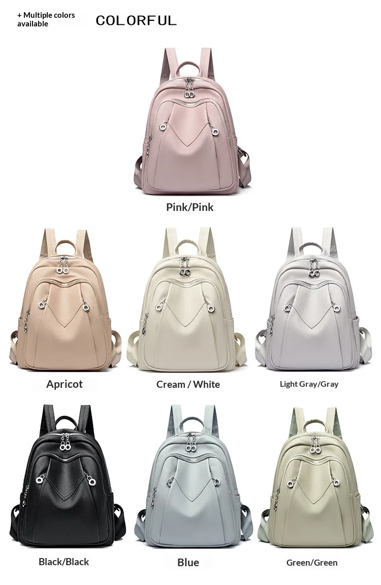 PU-Leder Rucksack-Handtasche für Damen: Diebstahlsicherer Konvertierbarer Weicher Rucksack - Eleganter Damen-Reiserucksack – Detail 1