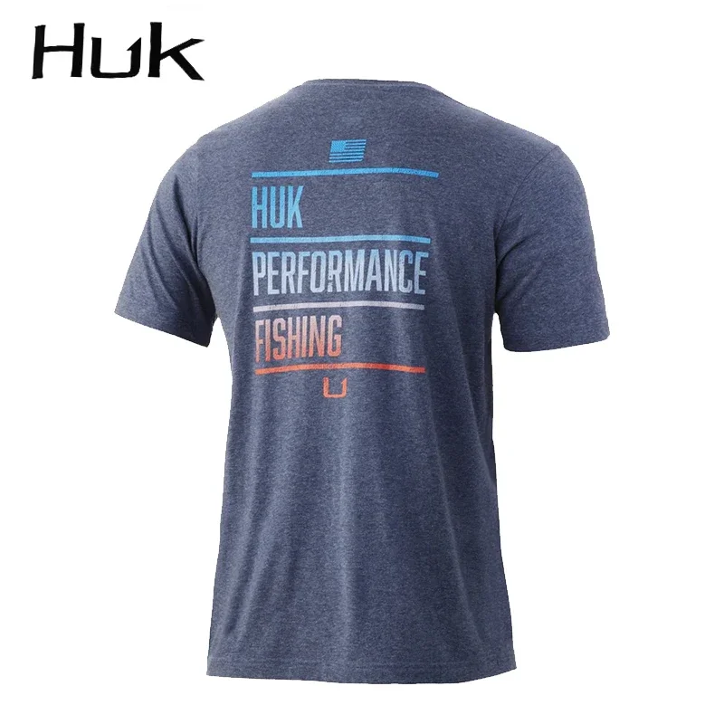 Fishing Shirts Short-sleeve HUK Summer Anti-UV Quick Dry Clothing Outdoor Sports Running Tops Wear Camisa De P