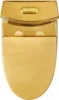 Dual-Flush Elongated One-Piece Toilet with High Efficiency Flush in Shiny Gold The sharply modern forms of the one-piece toilets 3