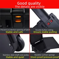 Trolley Toolbox Large Tool Box with Wheels Portable Safety Equipment Instrument Case Storage Box Professional Plastic Suitcase 2