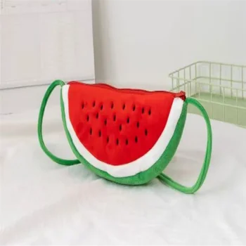 Red Watermelon 22CM Approx. Fits 1-4Year Shoolbag Satchel , Plush Fruit Outdoor Shoulder BAG Pouch 1