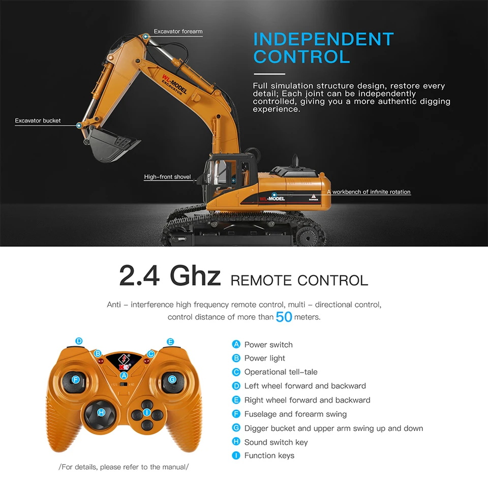 WLtoys 16800 1/16 2.4G Excavator RC Car Toys Styling 23