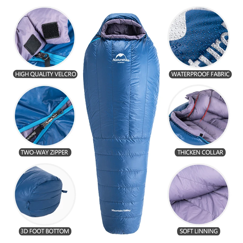 Naturehike Sleeping Bag ULG400 Goose Down Winter Sleeping Bag Tourist Mummy Ultralight Waterproof Warm