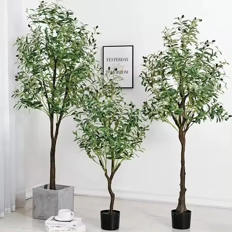 

Artificial Olive Tree with Branches and Fruits Green Tall Fake Potted Olive Silk Tree for Home Office Living Room Floor Decor