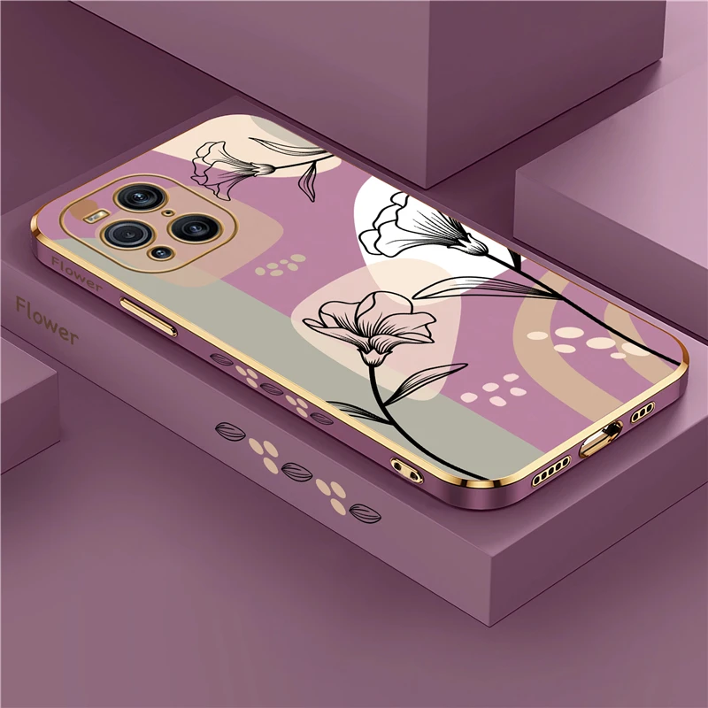 Luxury Flower Pattern Design Plating Soft Phone Case