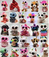 3" Ty Beanie Big Eyes Cute Pendant Keychain Clips Mini Stuffed Plush Toy Animals Doll  Cute Dog Children Christmas Gifts 1
