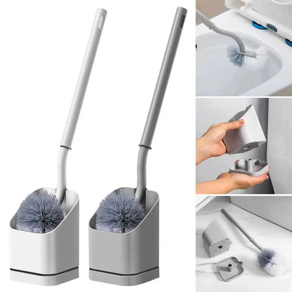 

Home Long Handle Wall Hanging Toilet Brush Bathroom Cleaning Tools Cleaning Holder Punch-Free