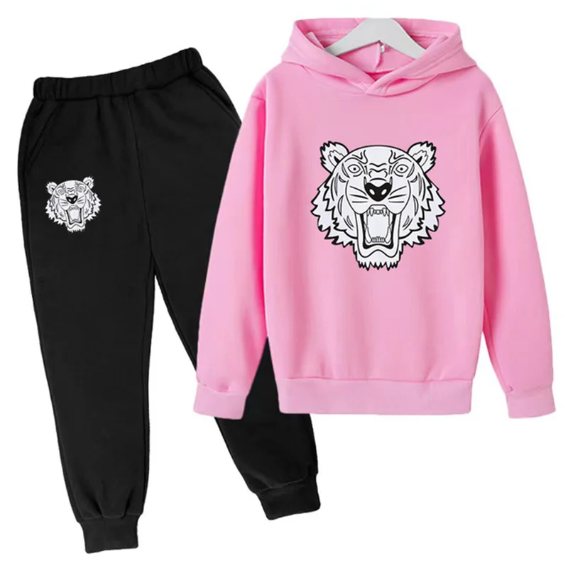 Kids Clothing Hoodie 3-13Y Gift Graphic Print Top+pants 2P Boys Girls Toddler Outdoor Sweatshirt Casual Trend Sports Jogging Set