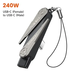 Toocki 240W USB - C Adapter with Foldable Phone Holder and 90 - Degree Converter (C to C 240W)