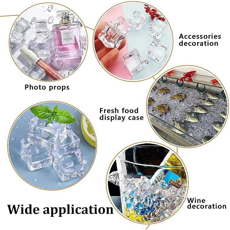 Photography Props Artificial Ice Cubes Acrylic Fake Crystal Cubes Drinks Whiskey Beer Display Wedding Bar Party Decor 8/10/25pcs handheld photo props