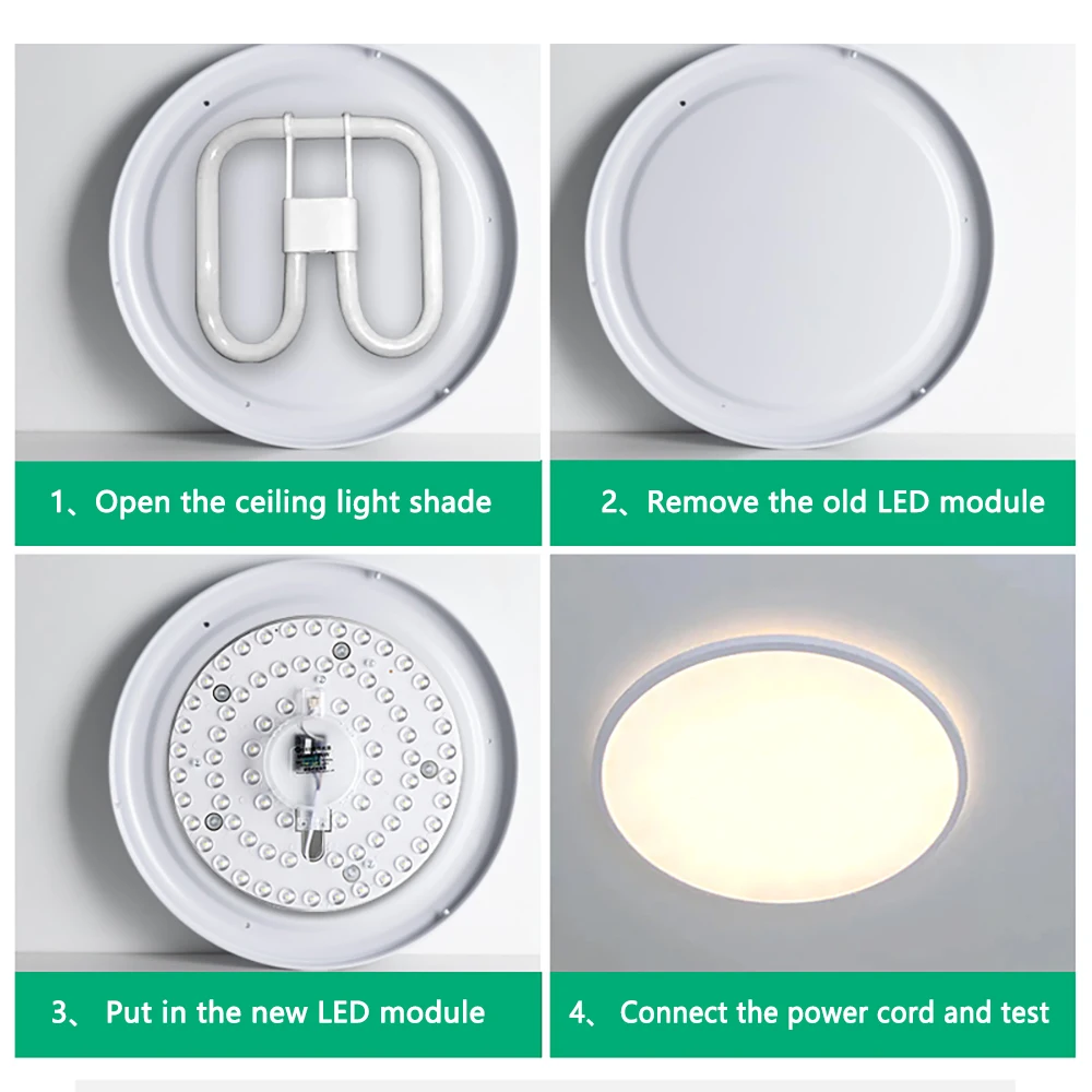 Ceiling Light LED Module 220V-240V Round LED Panel Light 12W 18W 24W 36W 48W 72W Replacement LED Retrofit Lamp Board Cool White 6