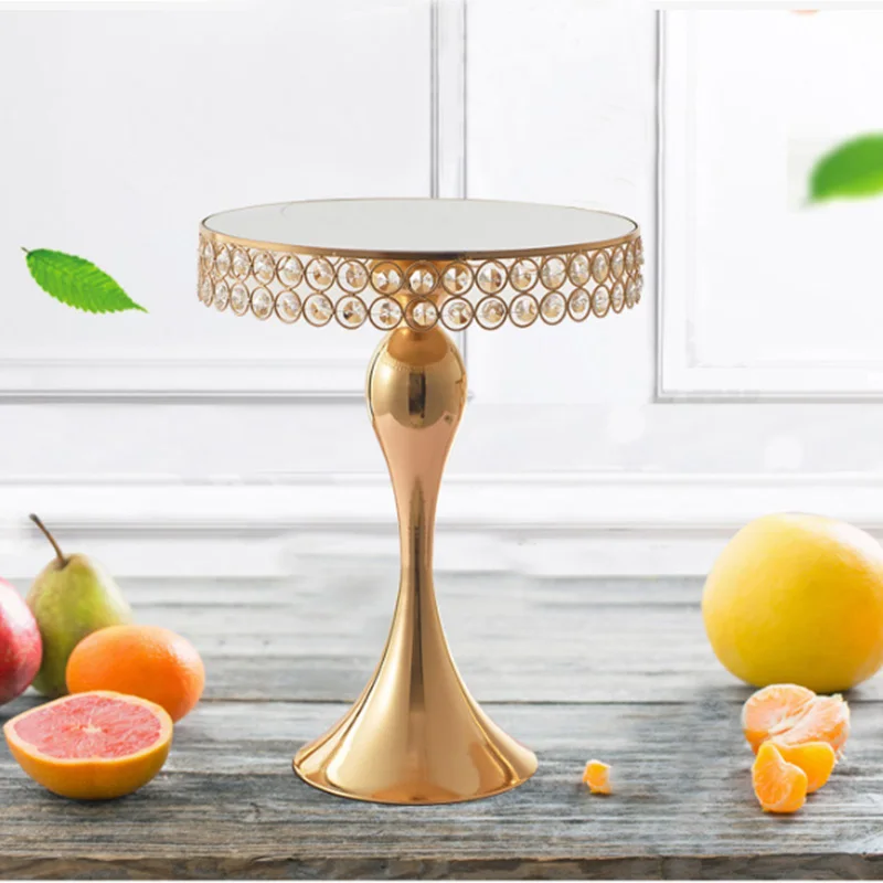 

European Wedding Props Iron Cake Stand, Crystal Tray, Metal Dessert Table, Home Decoration, Party