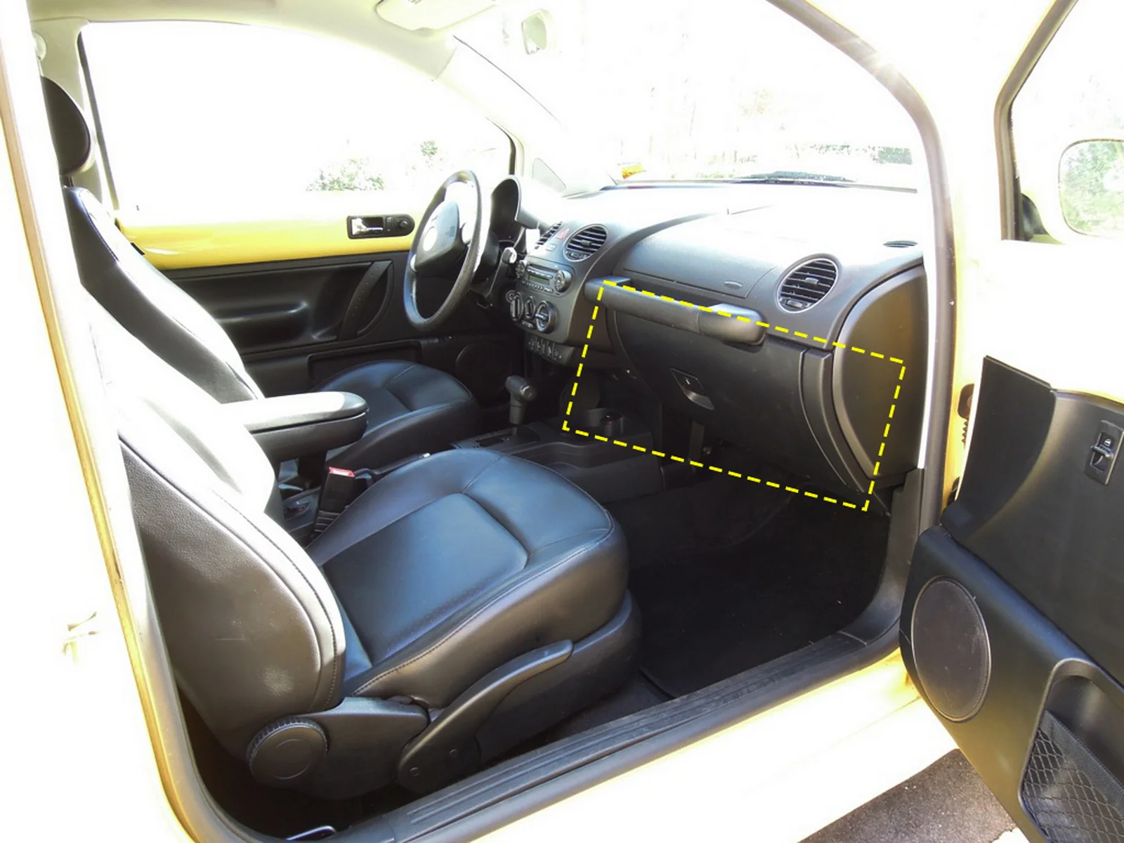 ANGRONG 자동차 글러브 박스 뚜껑 플랩 블랙 VW New Beetle 1C1,9C1 BJ.03-10