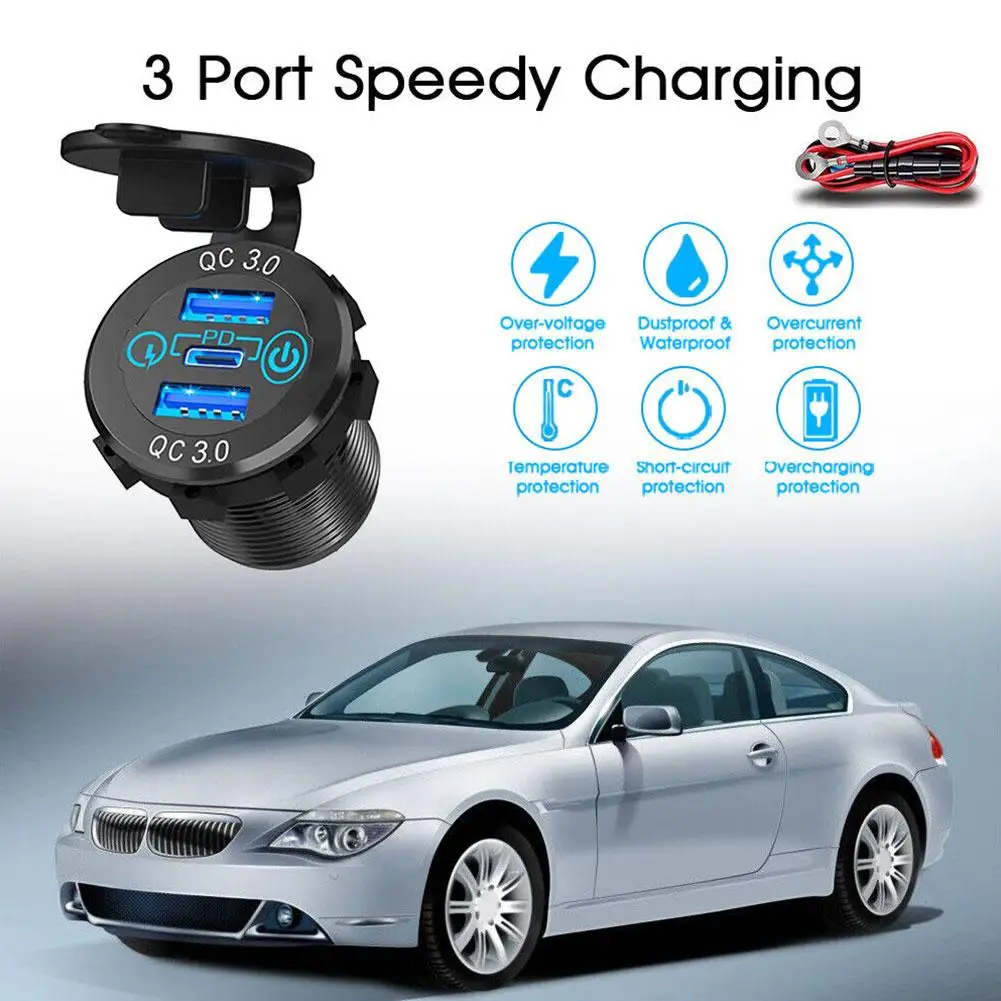 USB C    ,  QC3.0  F5T6  ġ  2 , PD3.0  Ʈ, 12V, 24V, 60W