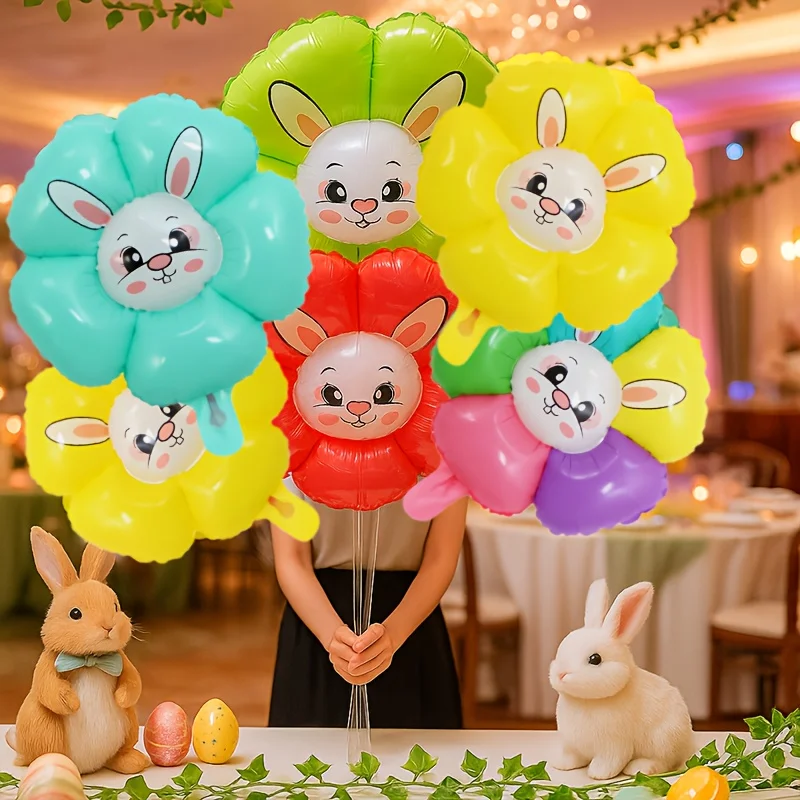 Rabbit Sunflower Balloon Set 6