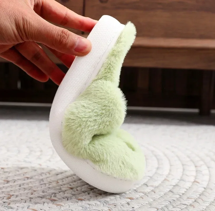 Christmas Plush Slippers Women Winter Warm Cute Home Green Haired Monster Slippers Funny Non Slip Cotten Shoes New Year Gift — view 5