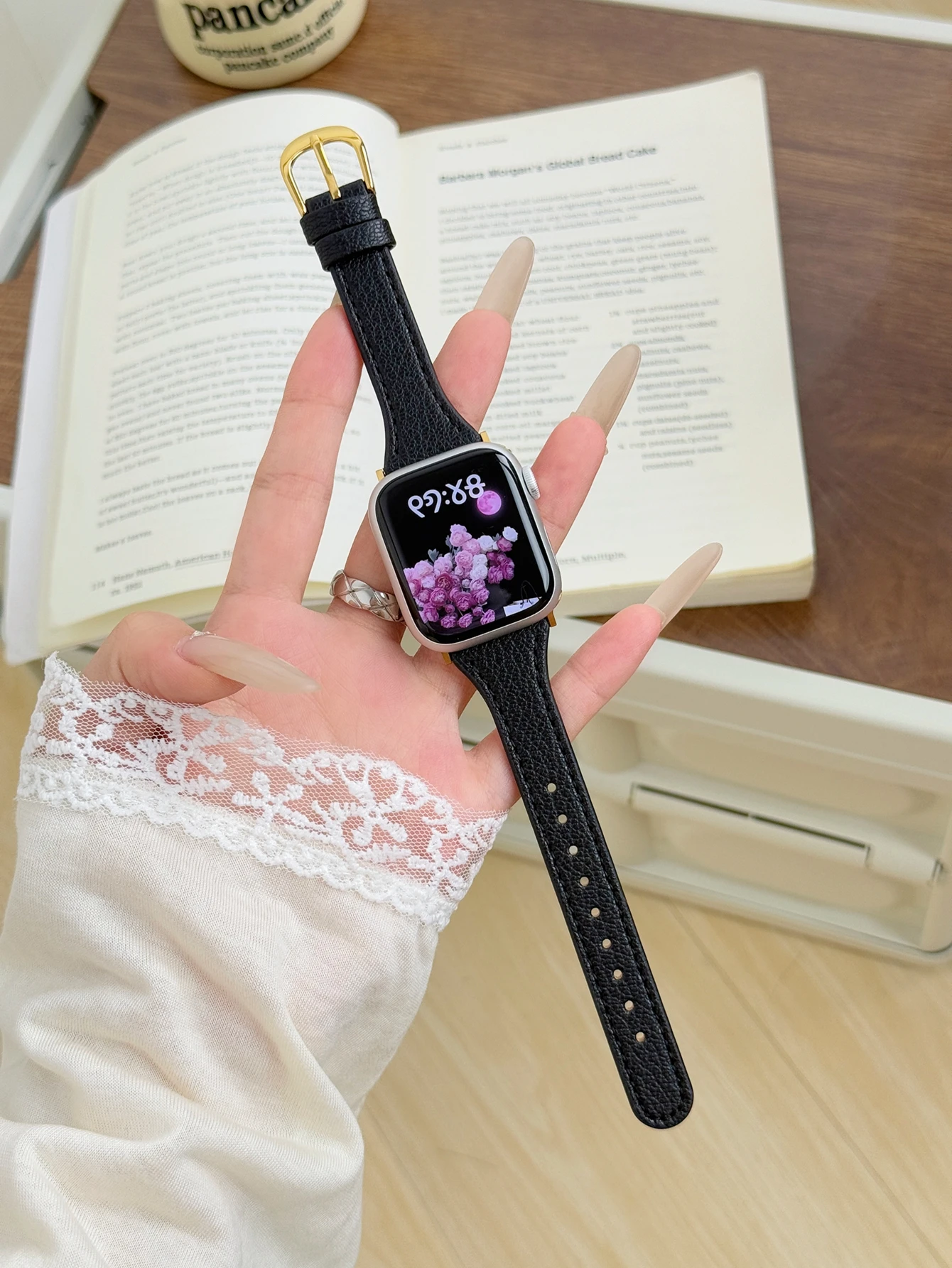 Elegant Coffee Brown Leather Loop Watch Band