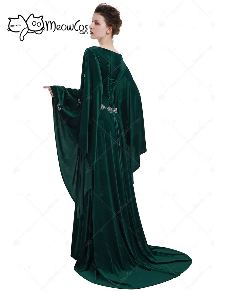 green emerald velvet dress Emerald Green Velvet Maxi Dress with A Corset Bustier S main image 1