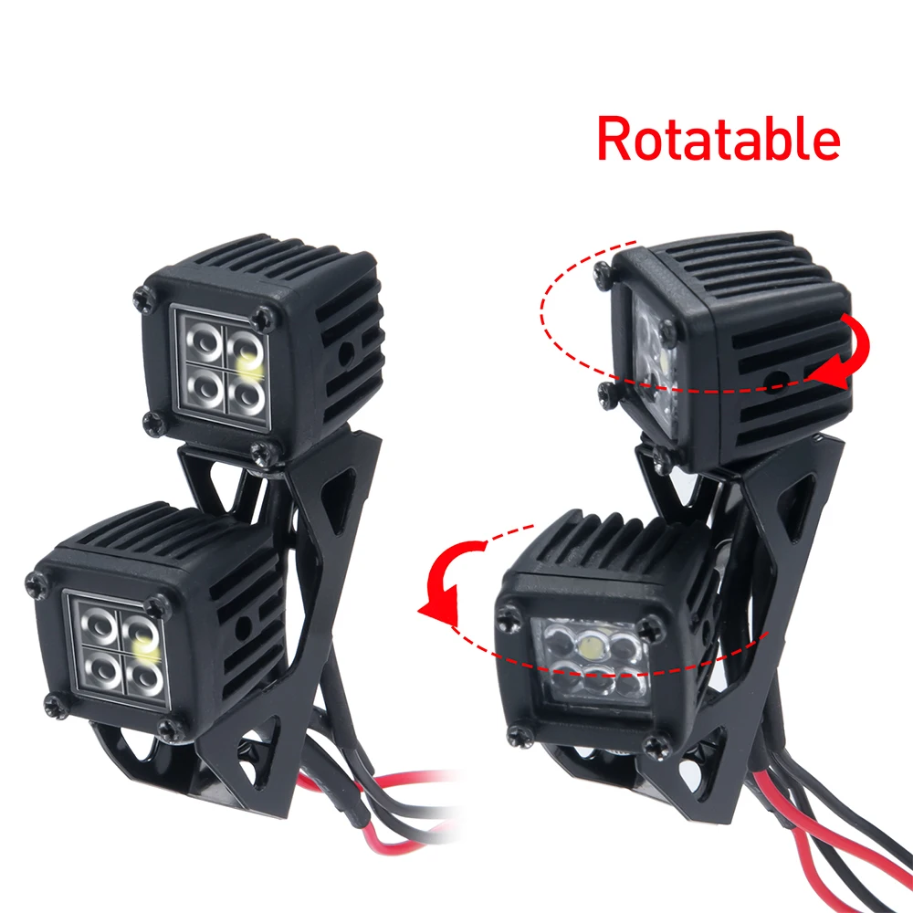 YEAHRUN LED-Leuchten Scheinwerfer Scheinwerfer für TRX-4 TRX6 Axial SCX10 Wraith SCX24 1/10 1/24 RC Auto LKW Dekoration Teile – Detail 10