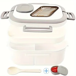Insulated Double - Layer European Oval Bento Box - 1200ML (WHITE)