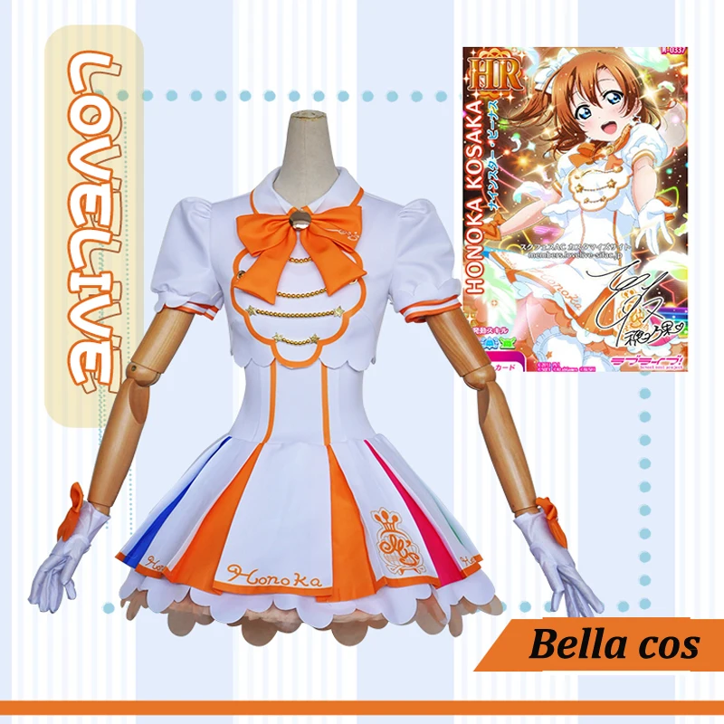 

Custom Size Lovelive Arcade 4 Kousaka Honoka Cosplay Costume White Dress Women Halloween Costumes Anime Outfits Uniform Clothes